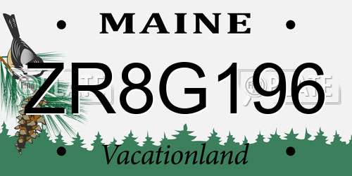 ZR8G196 Maine License Plate