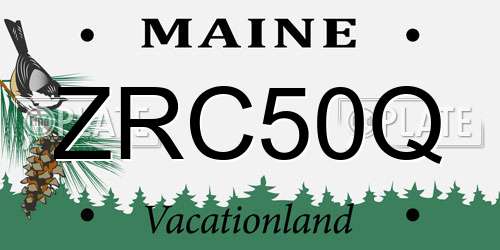 ZRC50Q Maine License Plate