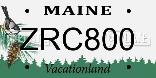 ZRC800 Maine License Plate