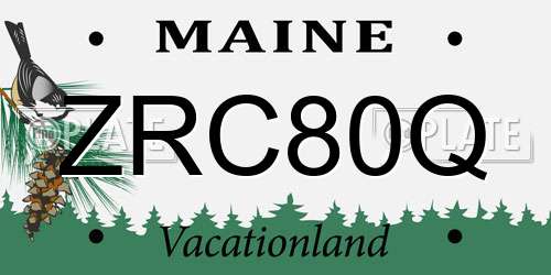 ZRC80Q Maine License Plate