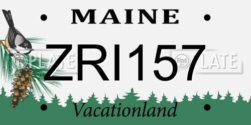 ZRI157 Maine License Plate