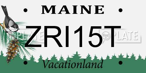 ZRI15T Maine License Plate