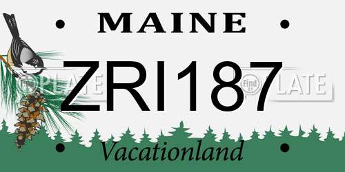 ZRI187 Maine License Plate