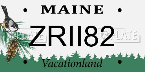 ZRII82 Maine License Plate