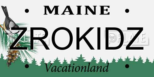 ZROKIDZ Maine License Plate