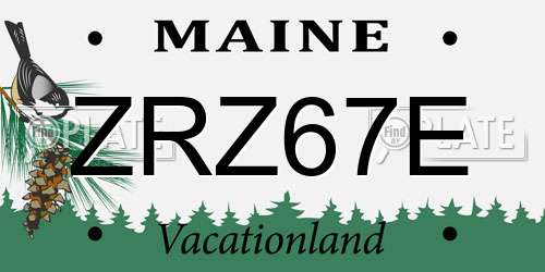 ZRZ67E Maine License Plate