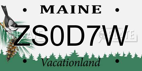 ZS0D7W Maine License Plate
