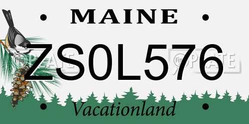 ZS0L576 Maine License Plate