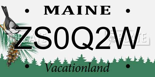 ZS0Q2W Maine License Plate