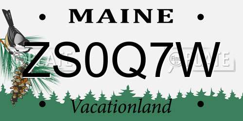 ZS0Q7W Maine License Plate
