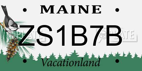 ZS1B7B Maine License Plate