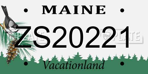 ZS20221 Maine License Plate