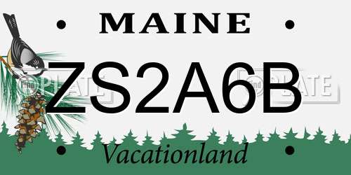 ZS2A6B Maine License Plate