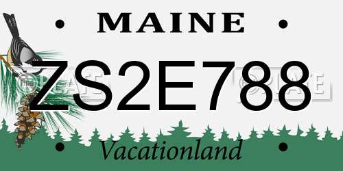 ZS2E788 Maine License Plate