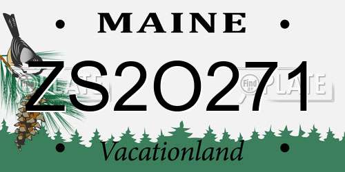 ZS2O271 Maine License Plate