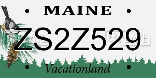 ZS2Z529 Maine License Plate