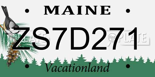 ZS7D271 Maine License Plate