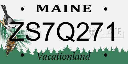 ZS7Q271 Maine License Plate