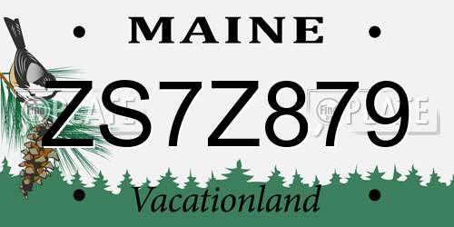 ZS7Z879 Maine License Plate