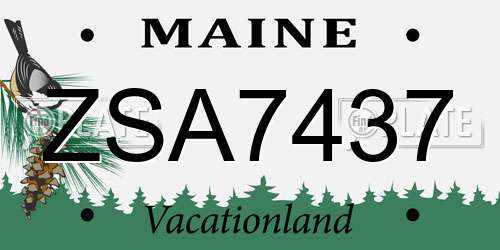 ZSA7437 Maine License Plate