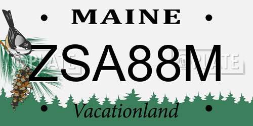 ZSA88M Maine License Plate