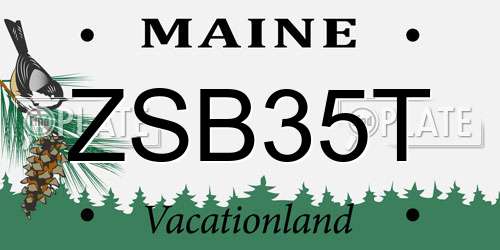 ZSB35T Maine License Plate