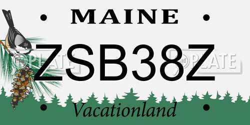 ZSB38Z Maine License Plate