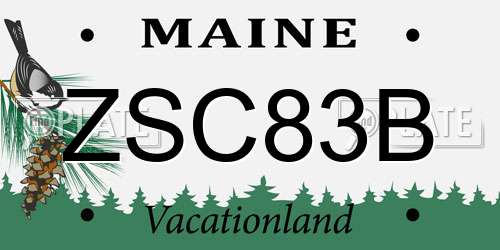 ZSC83B Maine License Plate