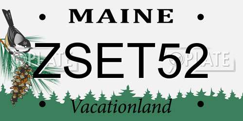 ZSET52 Maine License Plate