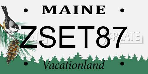ZSET87 Maine License Plate