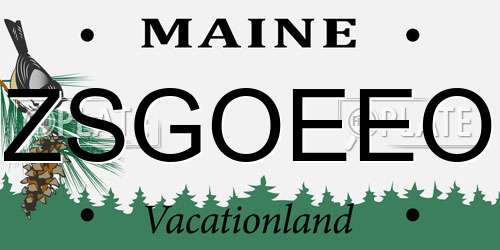 ZSGOEEO Maine License Plate