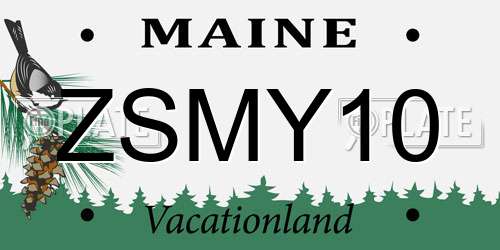 ZSMY10 Maine License Plate