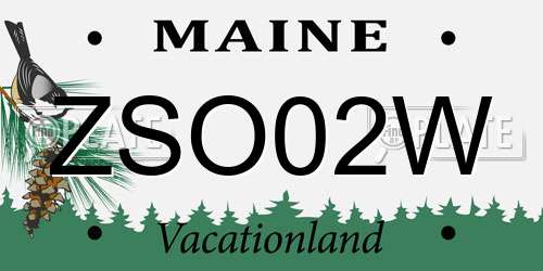 ZSO02W Maine License Plate