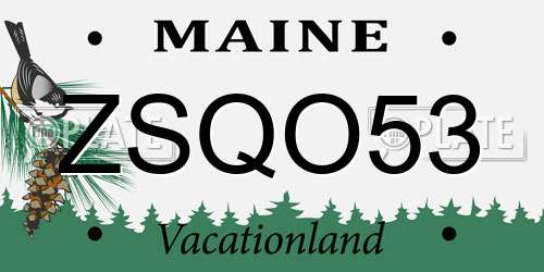 ZSQO53 Maine License Plate