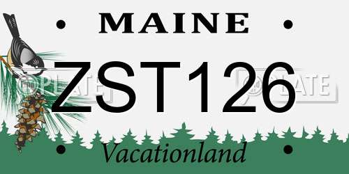 ZST126 Maine License Plate