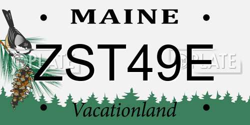 ZST49E Maine License Plate