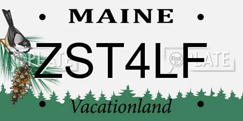 ZST4LF Maine License Plate