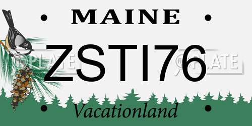 ZSTI76 Maine License Plate