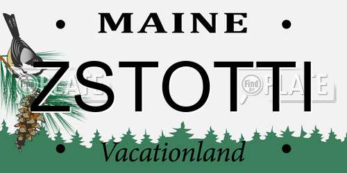 ZSTOTTI Maine License Plate