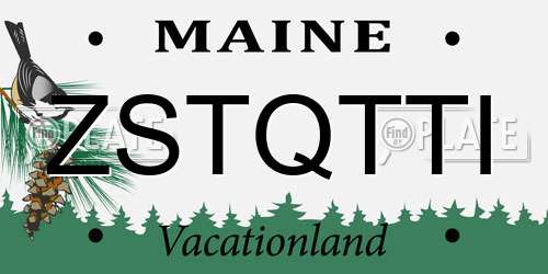 ZSTQTTI Maine License Plate