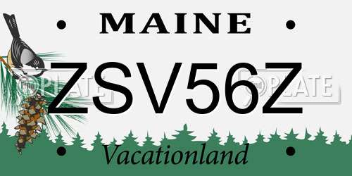 ZSV56Z Maine License Plate