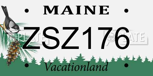 ZSZ176 Maine License Plate