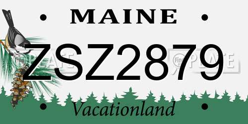 ZSZ2879 Maine License Plate