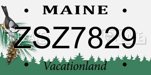 ZSZ7829 Maine License Plate
