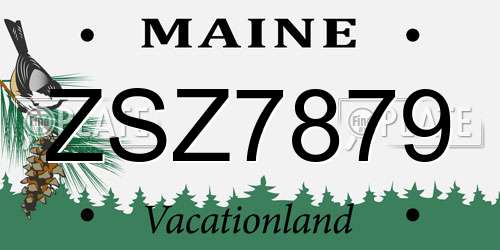 ZSZ7879 Maine License Plate