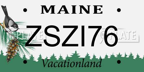 ZSZI76 Maine License Plate