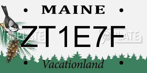 ZT1E7F Maine License Plate