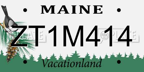 ZT1M414 Maine License Plate