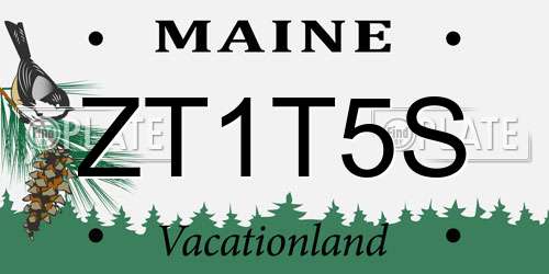 ZT1T5S Maine License Plate