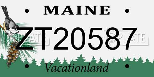 ZT20587 Maine License Plate